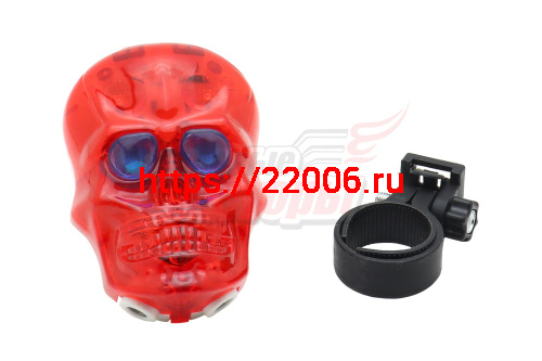 Фонарь габаритный Вело "Череп" (2 лазера,3 режима работы) "KMS" Фонарь габаритный Вело "Череп" (2 лазера,3 режима работы) "KMS"
