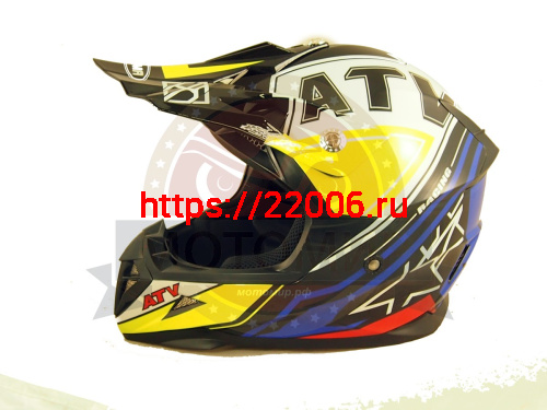 Шлем кроссовый YM-915 "YAMAPA", бело-синий, бело-красный, черно-желтый, размер XL фото 2