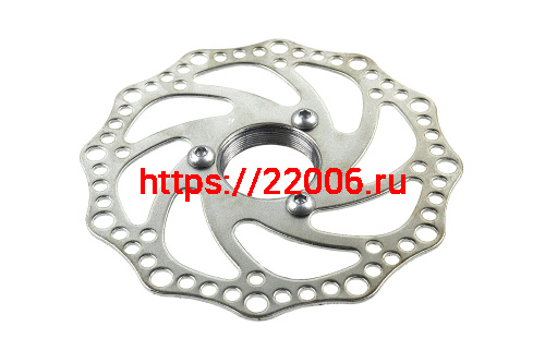 Диск тормозной вело 140 мм с адаптером на резьбе 3 болта фото 2