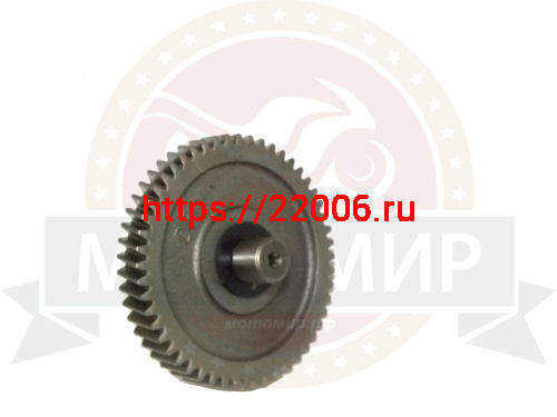 Шестерня редуктора GY6-50, 139QMB ведущая (блок шестерня) D-69мм, h-56,5мм, d-12 косой зуб 52з (15з) фото 2