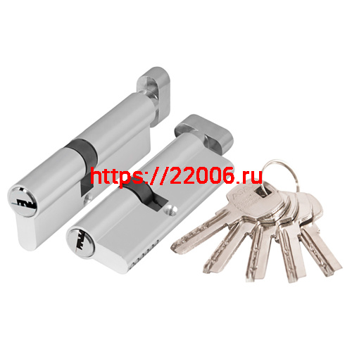Цилиндровый Ajax (Аякс) механизм (AX202/80) AX2002Knob80 (35+10+35) CP хром с вертушкой