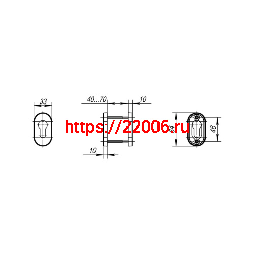 Накладка Fuaro (Фуаро) под цилиндр ET.R.DSS304-02P (DSS-02P-ET) INOX 304 (овальнове основание) фото 2