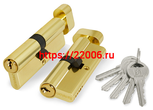 Цилиндровый механизм Fuaro (Фуаро) с вертушкой 100 ZM 80 mm (30+10+40) BP латунь 5 кл.