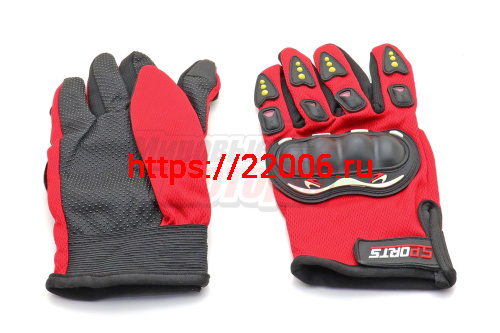 Перчатки с пальцами "SPORT" с защитой красные (сенсорные) Перчатки с пальцами "SPORT" с защитой красные (сенсорные)