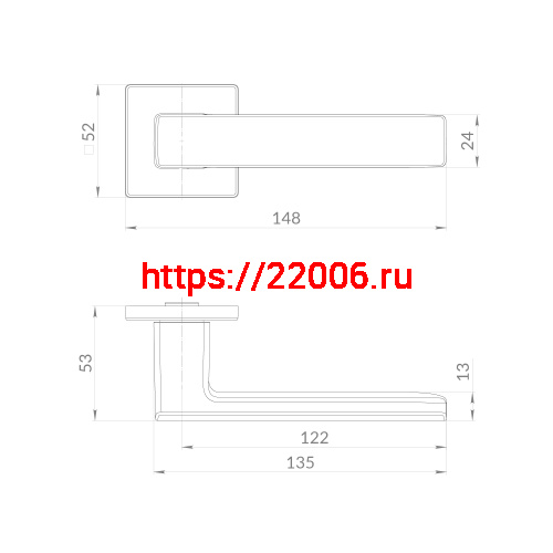 Ручка Punto (Пунто) раздельная K.EST.Q52.MEGA SSC-16 сатинированный хром фото 2