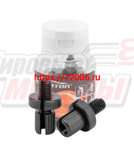 Болт натяжения троса в тормозную ручку M7х16мм "Alligator" алюм., черный (LY-LPS02)(1шт) Болт натяжения троса в тормозную ручку M7х16мм "Alligator" алюм., черный (LY-LPS02)(1шт)