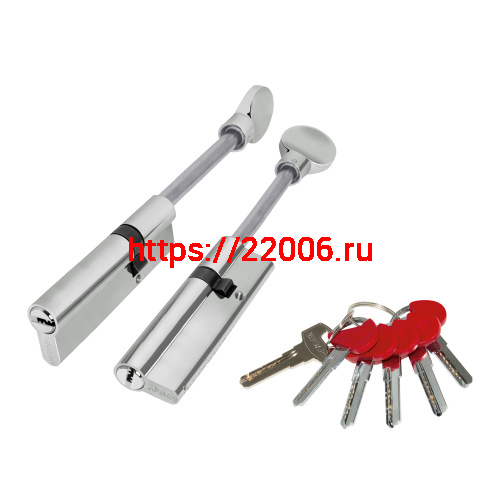 Цилиндровый Fuaro (Фуаро) механизм (D-PRO507-8/90) D-PRO5007-8Tang90(55+10+25) CP хром 5+1Key со штоком перекод.