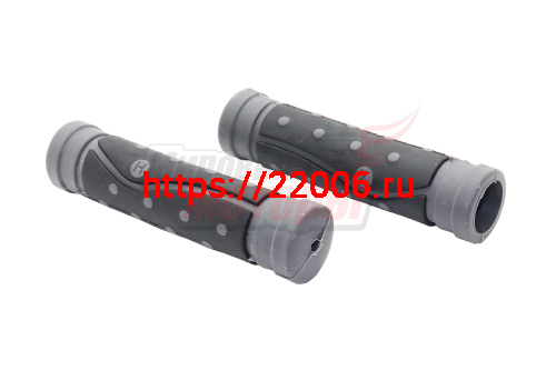 Ручки руля вело 120мм (пара) "Точка" чёрно-серые Ручки руля вело 120мм (пара) "Точка" чёрно-серые