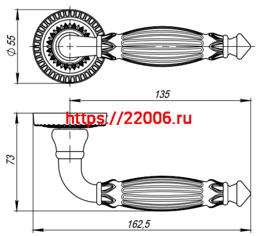 Ручка Armadillo (Армадилло) раздельная R.CL55.Bella (Bella CL2) SILVER-925 серебро 925 фото 5