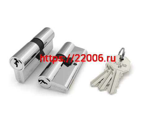 Цилиндровый Fuaro (Фуаро) механизм 100 CA 75 mm (30+10+35) CP хром 3 кл.