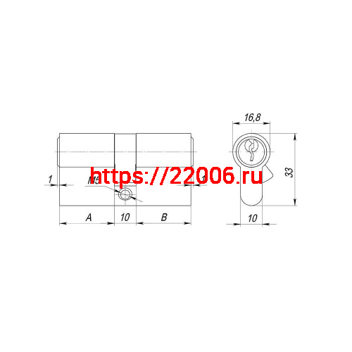 Цилиндровый Ajax (Аякс) механизм (AX100/70) AX1000Key70 (30+10+30)/HD AB бронза 4Key фото 3