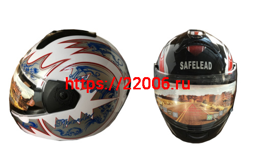 Шлем интеграл "Safelead" HF-110 NEW белый, черный размер XL фото 3 Шлем интеграл "Safelead" HF-110 NEW белый, черный размер XL фото 3