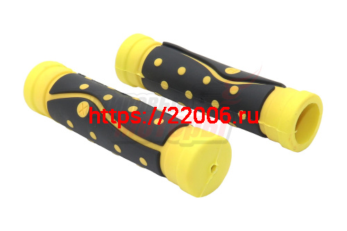 Ручки руля вело 120мм (пара) "Точка" чёрно-жёлтые