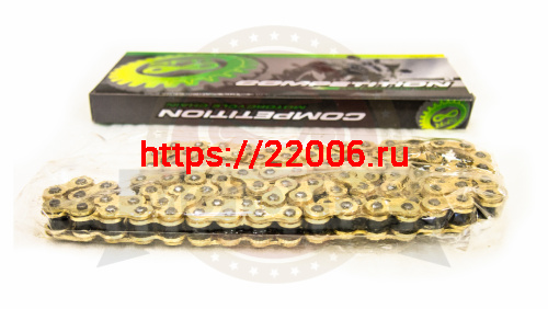 Цепь SFR (420HР) SFR -100 зв. приводная, СУПЕР УСИЛЕННАЯ, цв.ЗОЛОТО (Альфа) фото 2 Цепь SFR (420HР) SFR -100 зв. приводная, СУПЕР УСИЛЕННАЯ, цв.ЗОЛОТО (Альфа) фото 2