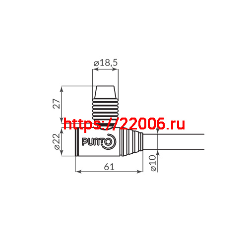 Замок Punto (Пунто) тросовый PK-BIKE-1080-KEY (10х800) 2key/подвес фото 2