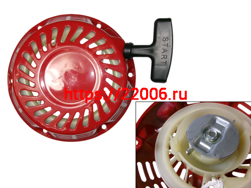 Стартер LIFAN 168F (GX 160) в сборе, ПЛОСКАЯ металлическая собачка (YT-GP-000225) Стартер LIFAN 168F (GX 160) в сборе, ПЛОСКАЯ металлическая собачка (YT-GP-000225)