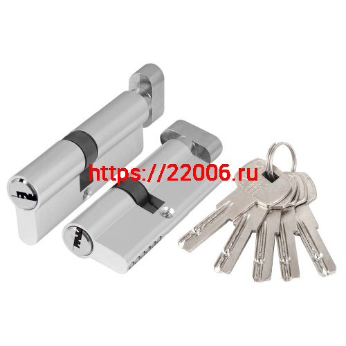 Цилиндровый Ajax (Аякс) механизм (AZ202/80) AZ2002Knob80 (40+10+30) CP хром с вертушкой