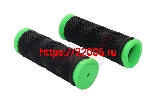 Ручки руля вело 90мм (пара) чёрно-зеленые Ручки руля вело 90мм (пара) чёрно-зеленые