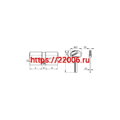 Цилиндровый Fuaro (Фуаро) механизм (D-PRO500/60) D-PRO5000Key60(25+10+25) BL черный 5Key фото 3