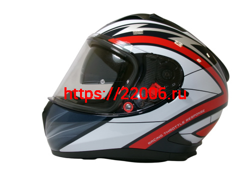 Шлем TVS RACING (Индия) STREET D/V NAVY BLUE RED размер M, + пинлок в комплекте, очки фото 2