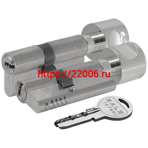 Цилиндровый механизм Kale kilit (Кале килит) с вертушкой 164 OBS SCE/68 (26+10+32) mm никель 5 кл.