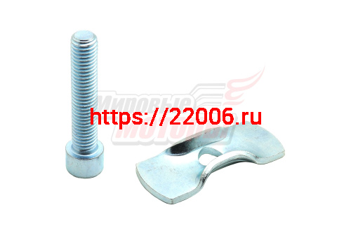 Болт крепления подножки универсальной под сред. ось с пластиной Болт крепления подножки универсальной под сред. ось с пластиной