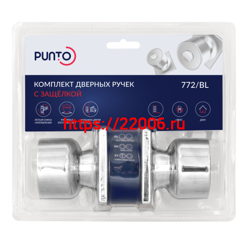 Ручка Punto (Пунто) защелка DK772/BL CP-BK (фик.) хром фото 2