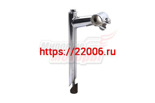 Вынос руля сварной наклонный, длина выступа 80 мм, диаметр 22,2 мм,высота штыря 225 мм, под резьбовой шток вилки 1", угол подъёма 15 град, с косой гай