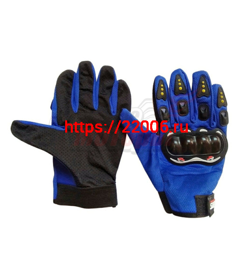 Перчатки с пальцами "SPORT" с защитой синие Перчатки с пальцами "SPORT" с защитой синие