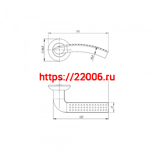 Ручка Punto (Пунто) раздельная R.TL54.LOGICA (LOGICA TL) 105mm SN/CP-3 матовый никель/хром фото 2