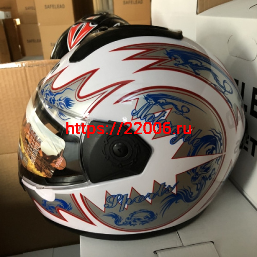 Шлем интеграл "Safelead" HF-110 NEW белый, черный размер XL фото 2 Шлем интеграл "Safelead" HF-110 NEW белый, черный размер XL фото 2