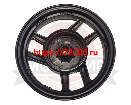 Обод 10" задний литой, барабан. тормоз 2,15-10 скутер CITY PG (колодки 110мм) (044) Обод 10" задний литой, барабан. тормоз 2,15-10 скутер CITY PG (колодки 110мм) (044)