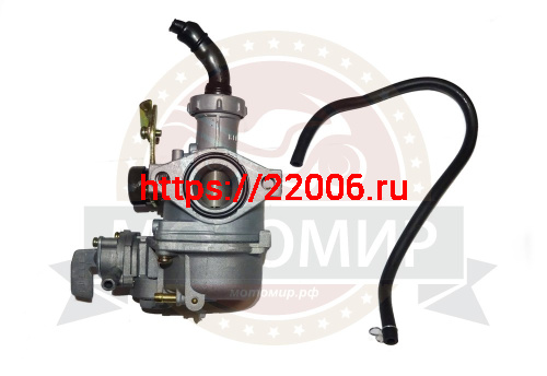 Карбюратор PZ20 Альфа 110 см3 (с бензокраном) флажок под трос со стороны крана (справа) d20мм D32мм Карбюратор PZ20 Альфа 110 см3 (с бензокраном) флажок под трос со стороны крана (справа) d20мм D32мм