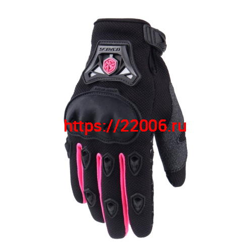 Перчатки женские SCOYCO (оригинал) МС-29W, черный с розовым, р-р S Перчатки женские SCOYCO (оригинал) МС-29W, черный с розовым, р-р S