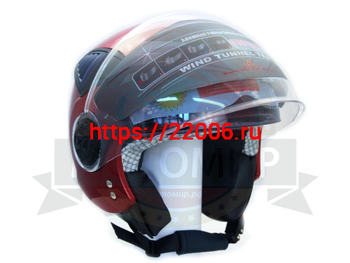 Шлем открытый "Safelead" HF-256 "колобки с доп. стеклом" красный M фото 3 Шлем открытый "Safelead" HF-256 "колобки с доп. стеклом" красный M фото 3