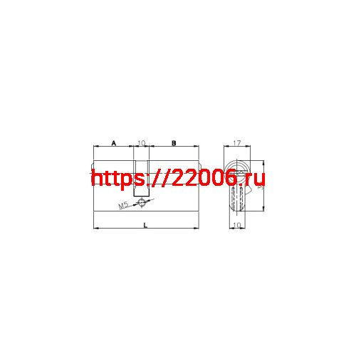 Цилиндровый Kale kilit (Кале килит) механизм 164 SN/68 (26+10+32) mm латунь 5 кл. фото 2
