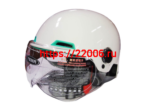 Шлем открытый YM-351_7 "YAMAPA", белый, черный, размер XL, летний (NEW) (12 шт. в упак.)